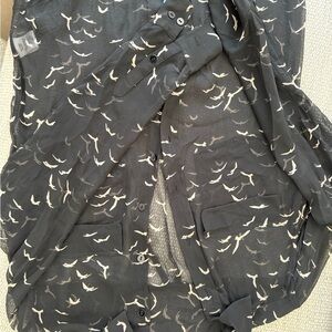 Equipment Black and White Long Sleeve Button Down Shirt